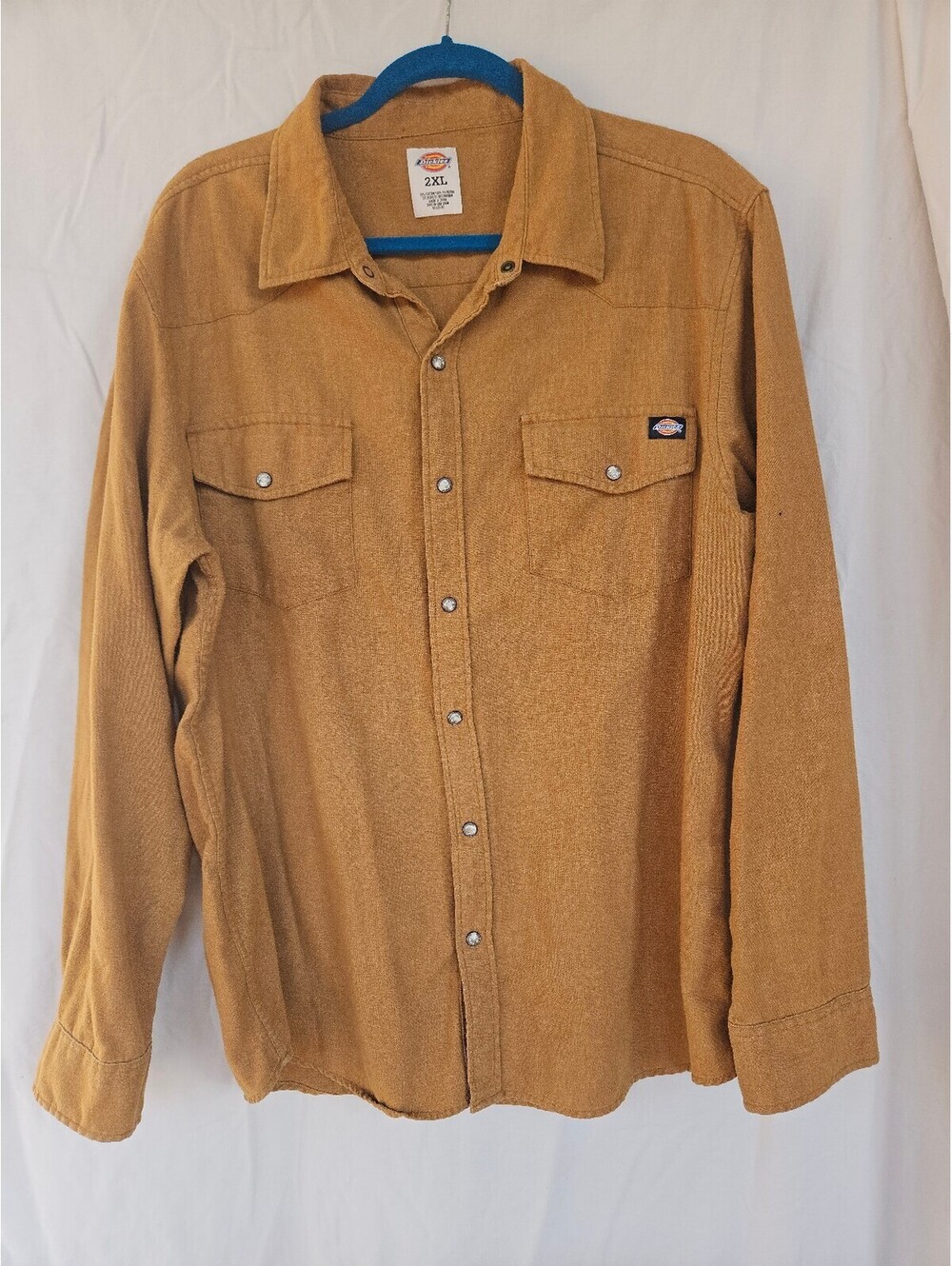 Dickies Men's Button Up Tan 2XL